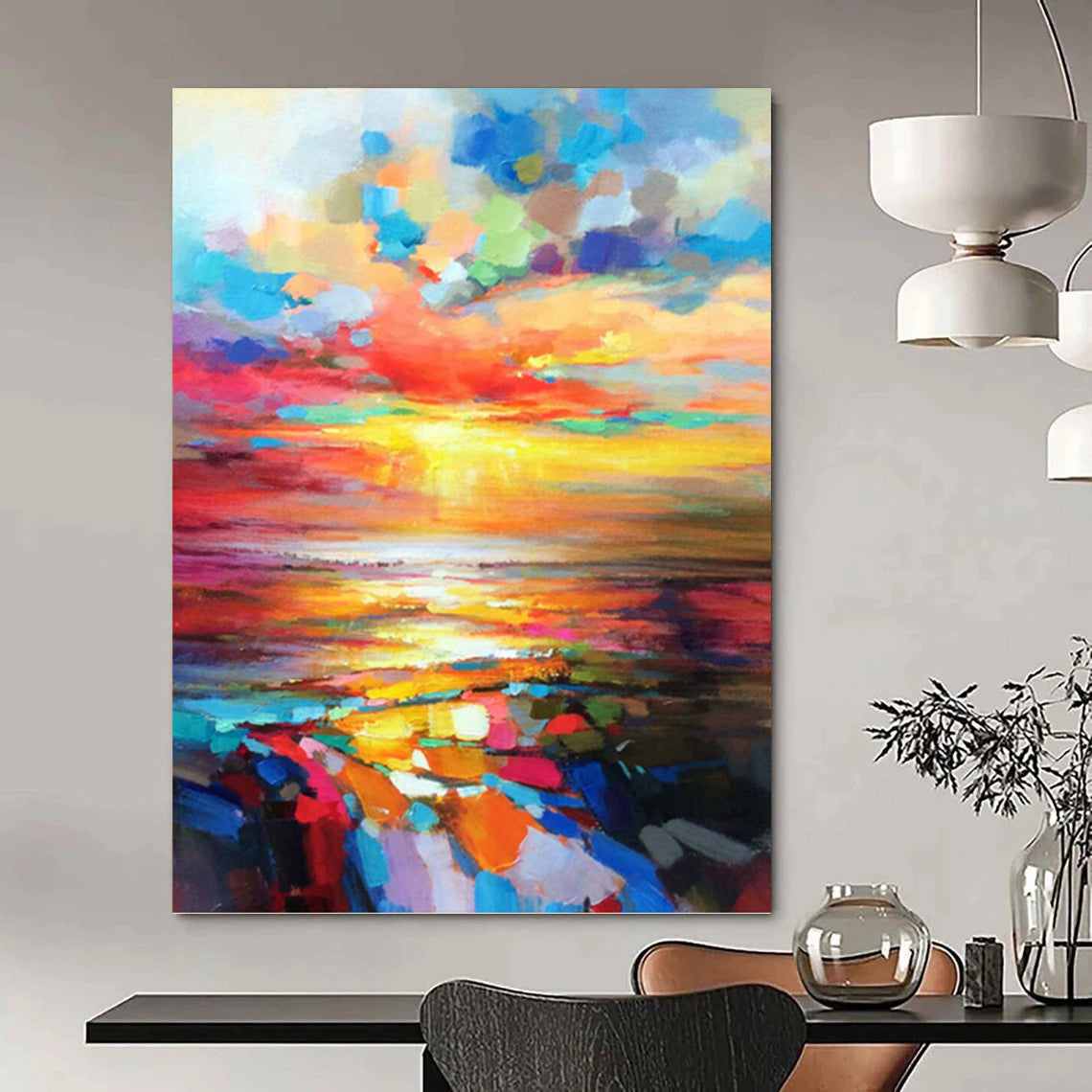 sunset coastal seaside abstract design 5